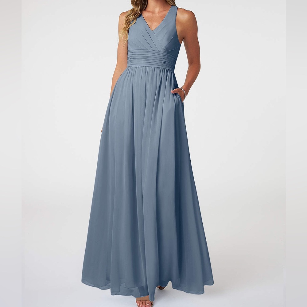 Like New Azazie Natasha Twilight Blue Bridesmaid Dress